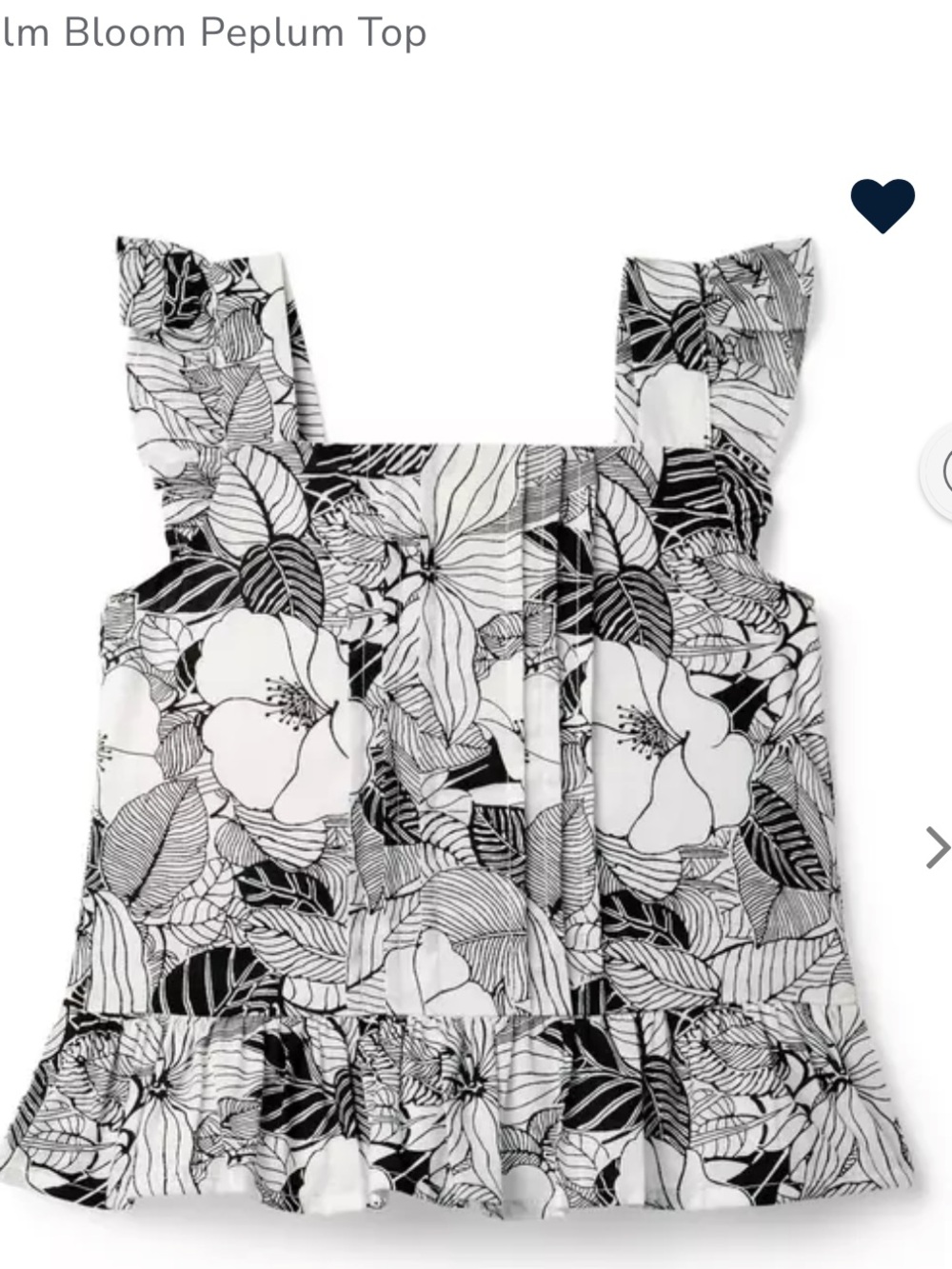 Janie and Jack Black & White Floral Button Front Ruffle Tank